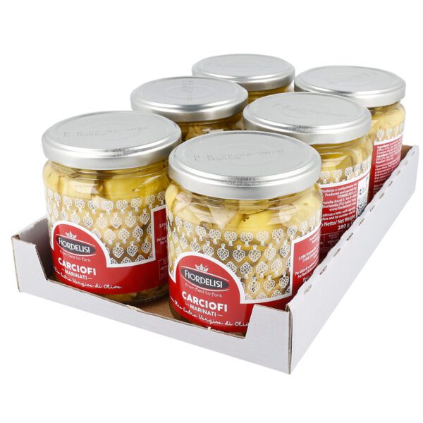 kit da 6 confezioni di carciofi marinati con olio extra vergine di oliva 530 g