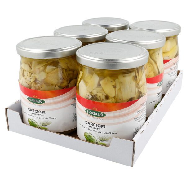 kit da 6 confezioni di carciofi marinati con olio extra vergine di oliva 530 g