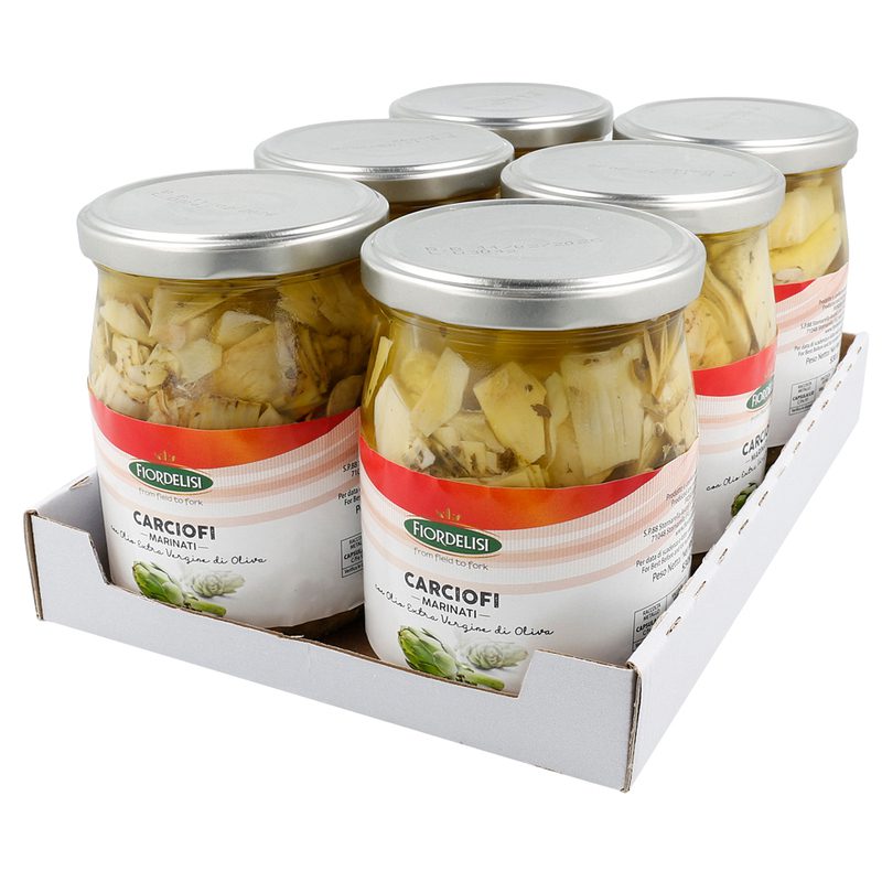 kit da 6 confezioni di carciofi marinati con olio extra vergine di oliva 530 g