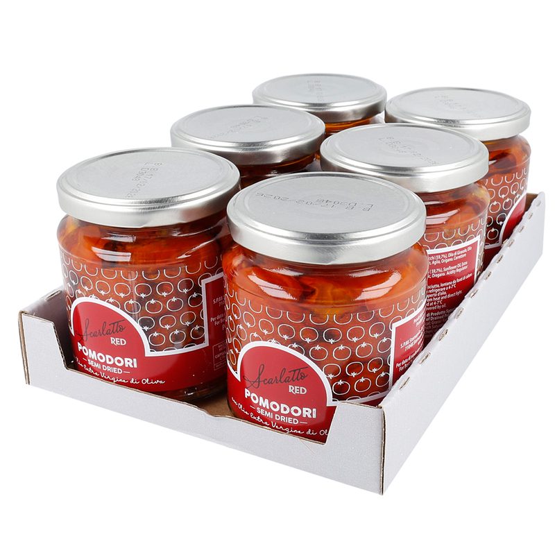 kit da 6 confezioni di pomodori semi dry con olio extra vergine di oliva 280 g