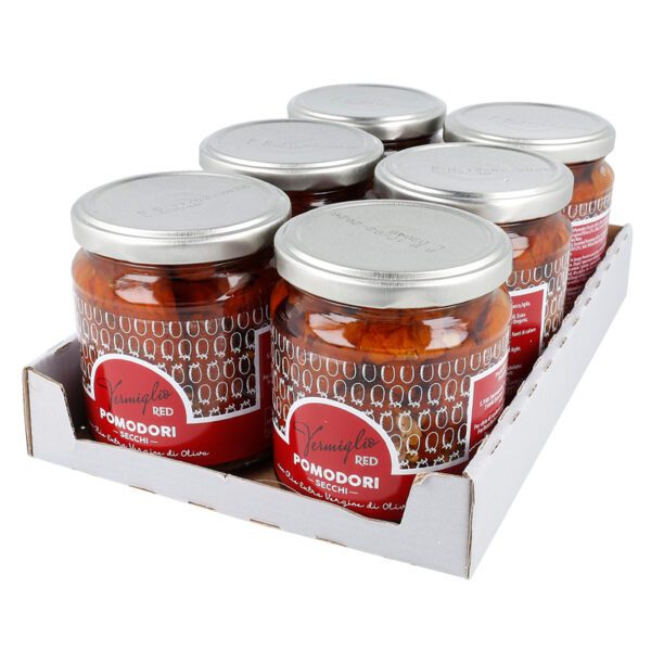 kit da 6 confezioni di pomodori secchi con olio extra vergine di oliva