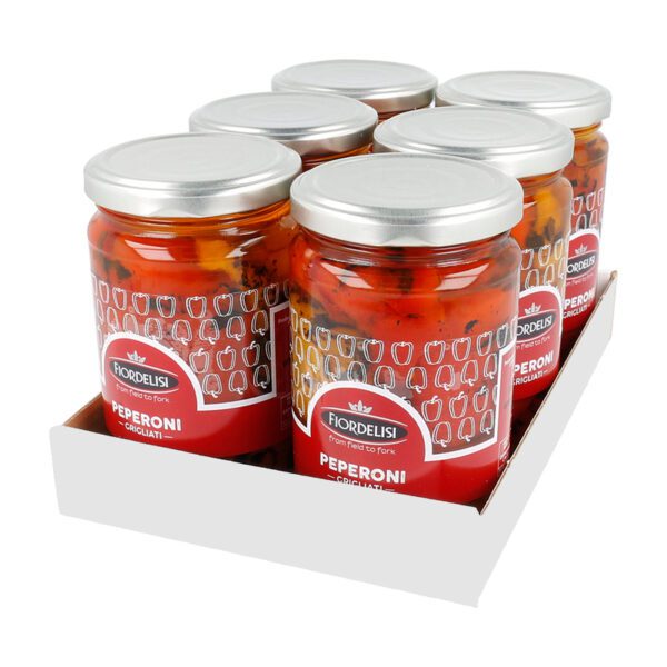 kit da 6 confezioni di peperoni grigliati con olio extra vergine di oliva 280 g