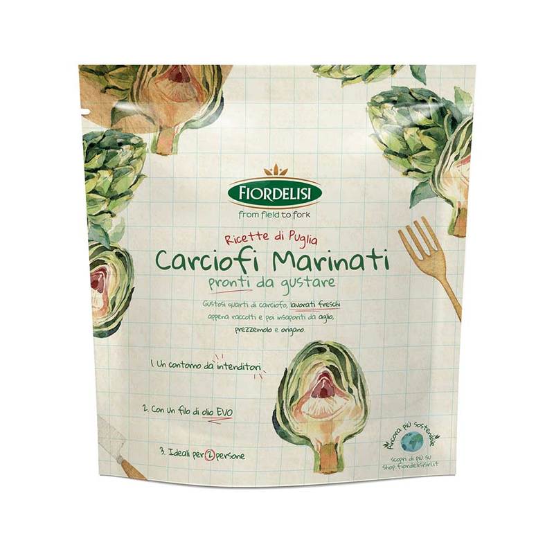 kit da 8 confezioni di carciofi marinati pronti da gustare 100 g – primo piano del prodotto