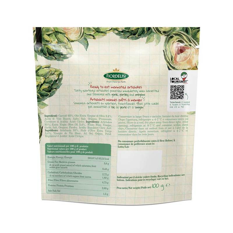 kit da 8 confezioni di carciofi marinati pronti da gustare 100 g – vista ravvicinata